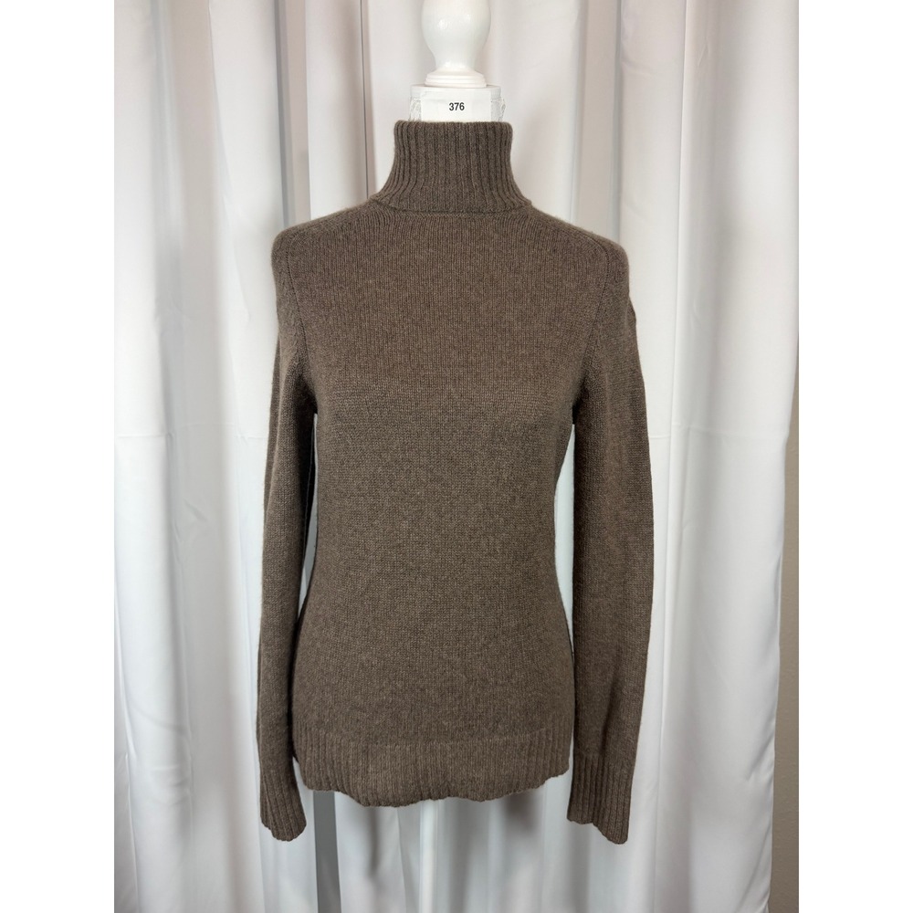 J.Crew Brown Ribbed Turtleneck Knit Sweater Soft Cashmere Feel